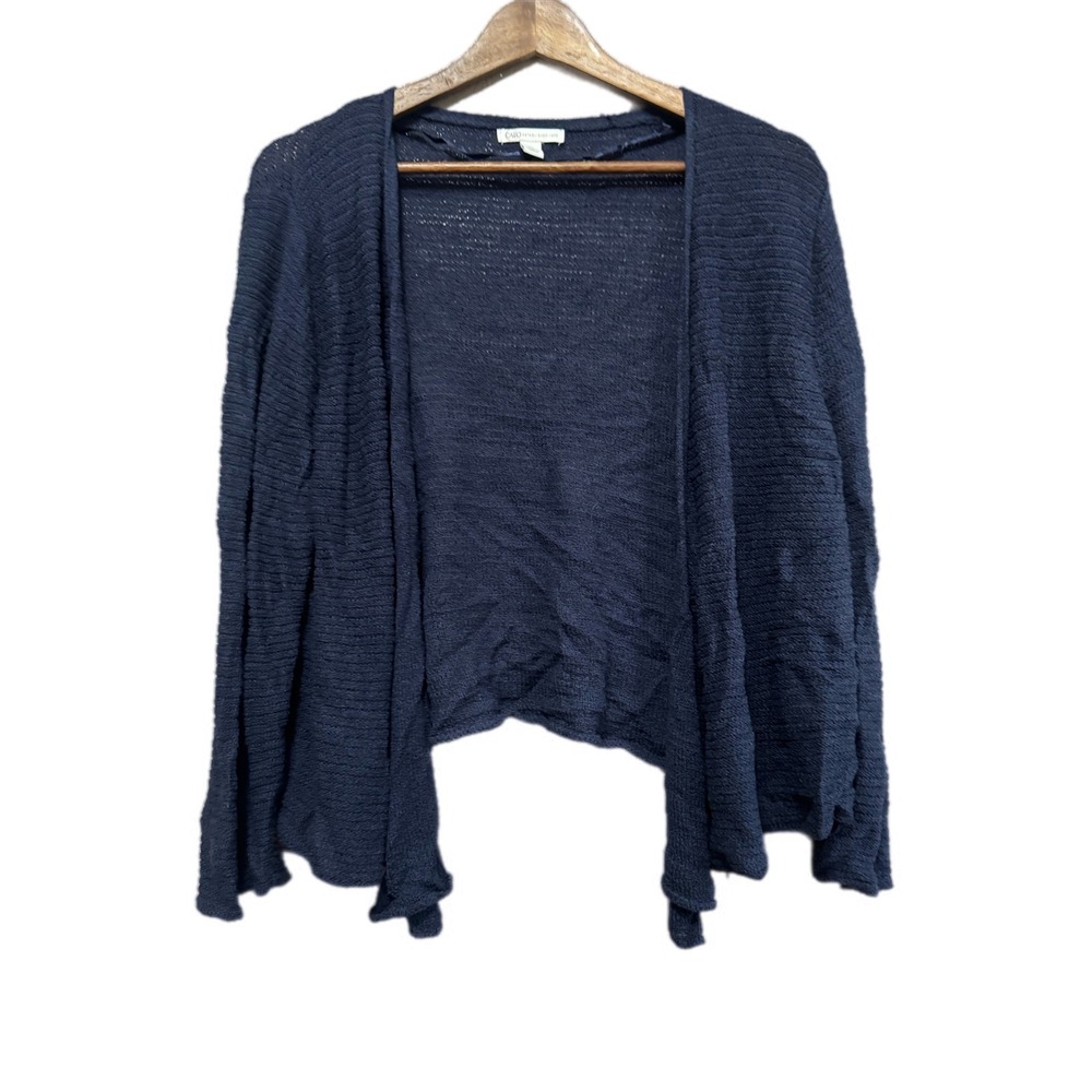 Cato Cardigan Women XL Blue Excellent Open Front Textured Knit Long Sleeve